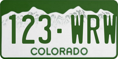 CO license plate 123WRW