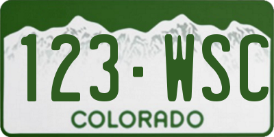 CO license plate 123WSC