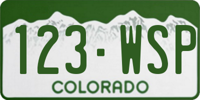 CO license plate 123WSP