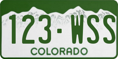 CO license plate 123WSS