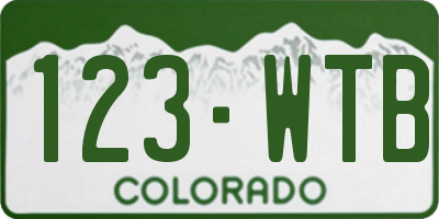 CO license plate 123WTB