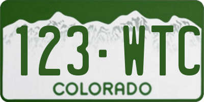 CO license plate 123WTC