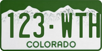 CO license plate 123WTH
