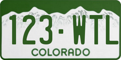 CO license plate 123WTL
