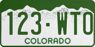 CO license plate 123WTO
