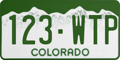 CO license plate 123WTP