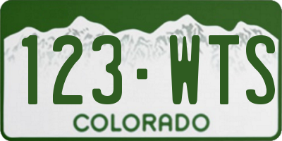 CO license plate 123WTS