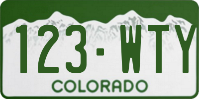 CO license plate 123WTY