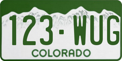 CO license plate 123WUG