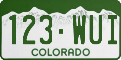 CO license plate 123WUI