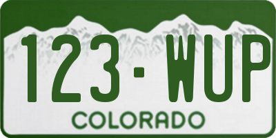 CO license plate 123WUP