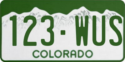 CO license plate 123WUS
