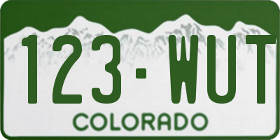 CO license plate 123WUT