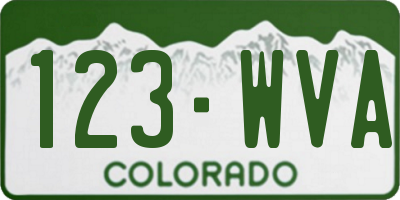 CO license plate 123WVA