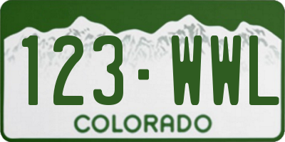 CO license plate 123WWL