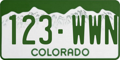 CO license plate 123WWN