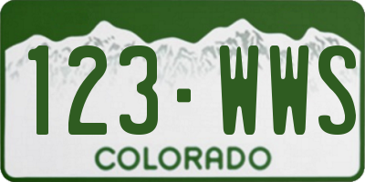 CO license plate 123WWS