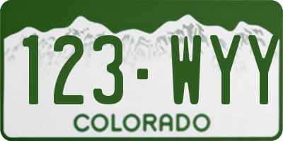 CO license plate 123WYY