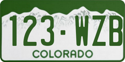 CO license plate 123WZB