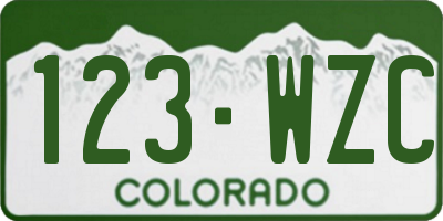 CO license plate 123WZC