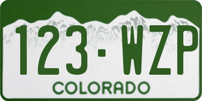 CO license plate 123WZP