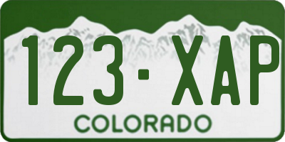 CO license plate 123XAP
