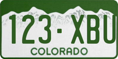 CO license plate 123XBU
