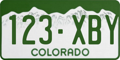 CO license plate 123XBY