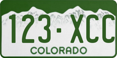 CO license plate 123XCC