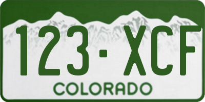 CO license plate 123XCF