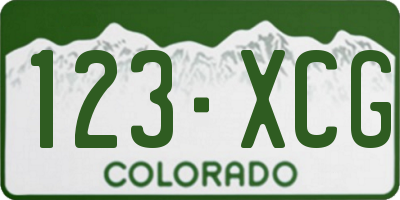 CO license plate 123XCG