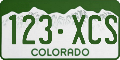 CO license plate 123XCS