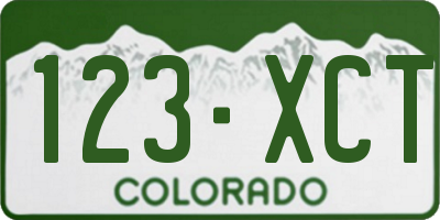 CO license plate 123XCT