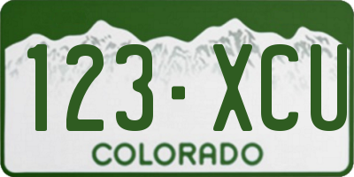 CO license plate 123XCU