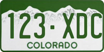 CO license plate 123XDC