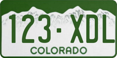 CO license plate 123XDL