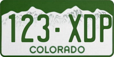 CO license plate 123XDP