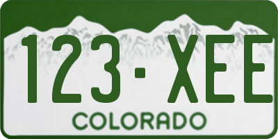CO license plate 123XEE