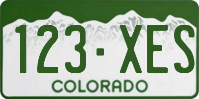 CO license plate 123XES
