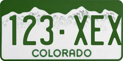 CO license plate 123XEX