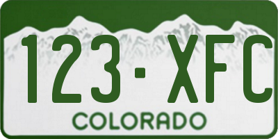 CO license plate 123XFC