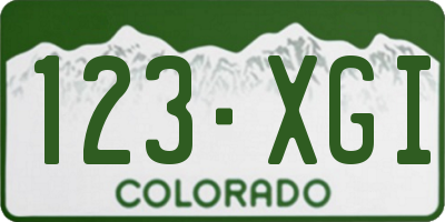 CO license plate 123XGI