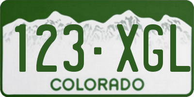 CO license plate 123XGL