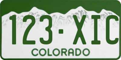 CO license plate 123XIC