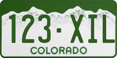 CO license plate 123XIL