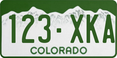 CO license plate 123XKA