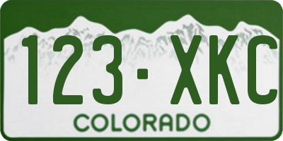 CO license plate 123XKC