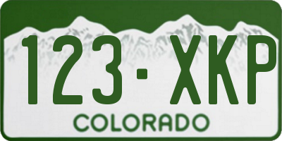 CO license plate 123XKP