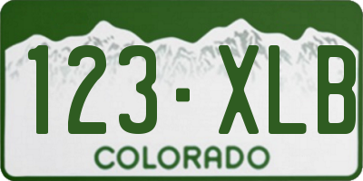 CO license plate 123XLB