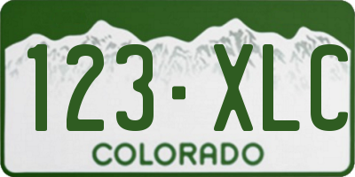 CO license plate 123XLC